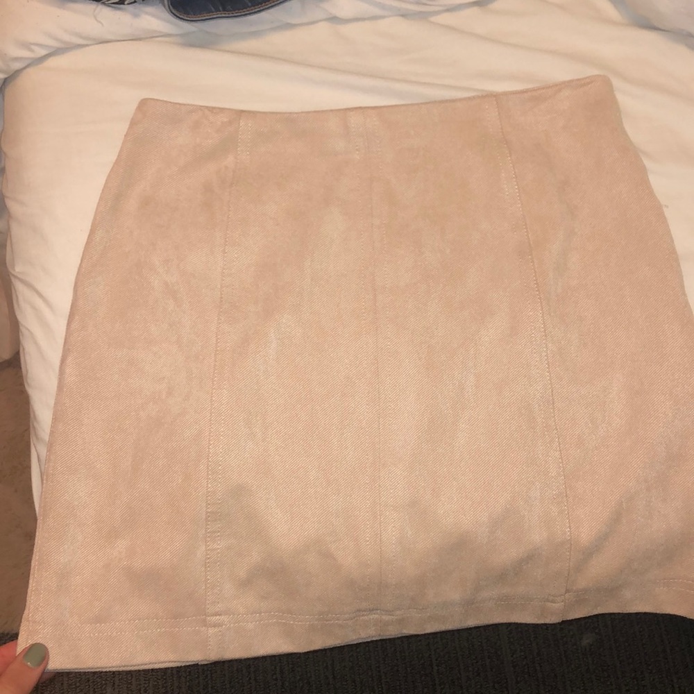 soft cute zip up skirt